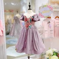 ราคา ชุดเจ้าหญิง หน้าร้านอยู่รัชดา ลองได้ถ่ายรูปจากชุดจริง W18304สีม่วง ผ้าวิ้งๆทั้งชุด มีแขน กระโปรงยาว (14177995633)