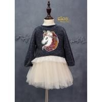 ราคา ชุดเดรสเด็ก มีหน้าร้านอยู่รัชดา ลองได้ เปลี่ยนได้ ถ่ายรูปเองจากสินค้าจริง V148 สีเทาเข้ม ชุดออกงานเด็ก แขนยาว เสื้อเป (4241855089)