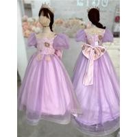 ราคา ชุดราตรีเด็ก ร้านอยู่รัชดา ลองได้ถ่ายรูปจากชุดจริง W19119 สีม่วง แขนตุ๊กตา กระโปรงยาวฟู คอประดับเพชรสวยหรู (44151566887)