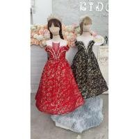 ราคา sชุดราตรีเด็ก หน้าร้านอยู่รัชดา ลองได้ถ่ายรูปเองจากชุดจริง W19183 สีแดง ดำ กระโปรงยาว เปิดไหล่ ติดเกร็ดวิ้งทอง เก๋ไก๋ (42402565126)