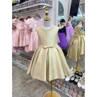 ราคา ชุดเดรสเด็ก หน้าร้านอยู่รัชดา ลองได้ถ่ายรูปจากชุดจริง B262สีทอง กระโปรงหน้าสั้นหลังยาว (25108675872)