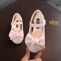 ราคา รองเท้าเด็ก ควรเผื่อ1ซมจากยาวเท้า หน้าร้านอยู่รัชดา ลองได้ H115 สีชมพู แต่งโบว์หน้า (23479747411)
