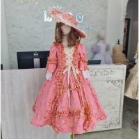 ราคา ชุดราตรีเด็ก หน้าร้านอยู่รัชดา ลองได้ถ่ายรูปจากชุดจริง W18476สีชมพูเข้ม แนวยุโรป ผ้าพิมพ์ลาย แขนยาว กระโปรงยาว (22873270802)