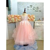 ราคา ชุดราตรีเด็ก หน้าร้านอยู่รัชดา ลองได้ถ่ายรูปจากชุดจริง W18786 สีชมพู เสื้อติดลูกไม้ กระโปรงยาวฟู (22586654593)