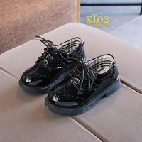 ราคา รองเท้าเด็กผู้ชาย หน้าร้านอยู่รัชดา ลองได้ HM110สีดำ หนังแก้ว เชือกผูก ด้านแต่งลายหยัก ในลายสก็อตเท่สุดกับคู่ (19053578201)