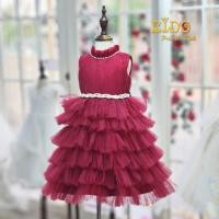 ราคา ชุดออกงานเด็ก หน้าร้านอยู่รัชดา ลองได้ถ่ายรูปเองจากชุดจริง B202 สีแดง กระโปรงสั้นชั้นๆฟู น่ารักค่า (16218406336)