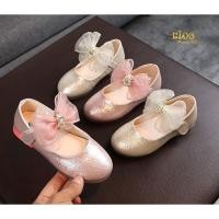 ราคา sรองเท้าเด็กออกงาน มีหน้าร้านอยู่รัชดา ลองได้ เปลี่ยนได้ H108สีครีม สีชมพู หน้าโบว์ที่เท้า (15896244974)