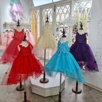 ราคา ssชุดออกงานเด็ก หน้าร้านอยู่รัชดา ลองได้ถ่ายรูปจากชุดจริง T238 สีครีม สีแดง สีแดงแตง สีฟ้า สีม่วง สายเดี่ยวติดดอกไม้ (10184341851)