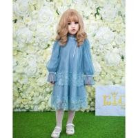 ราคา ชุดเดรสเด็ก มีหน้าร้านอยู่รัชดา ลองได้ เปลี่ยนได้ ถ่ายรูปเองจากสินค้าจริง V154 สีฟ้า ชุดออกงานเด็ก ดีไซน์หวาน เนื้อผ (5935536213)