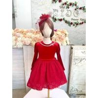 ราคา ชุดเดรสเด็ก มีหน้าร้านอยู่รัชดา ลองได้ เปลี่ยนได้ ถ่ายรูปเองจากสินค้าจริง 5002 สีแดง มีแขนยาวเนื้อกำมะหยี่ตกแต่งด้วย (4234913384)