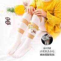 ราคา ถุงน่องเด็ก หน้าร้านอยู่รัชดา L055 สีขาว เนื้อทึบสลับด้วยเนื้อซีทรูลายขวางตรงน่อง (3935353882)