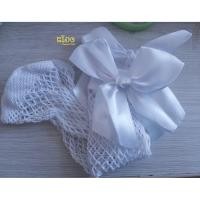 ราคา ถุงเท้าเด็ก ถุงเท้าผูใหญ่ มีหน้าร้านอยู่รัชดา S213 สีขาวตาข่ายติดโบว์ด้านหลัง (25651974977)