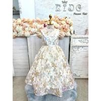 ราคา ชุดราตรีเด็ก หน้าร้านอยู่รัชดา ลองได้ถ่ายรูปจากชุดจริง W18796สีขาวทอง เสื้อติดดอกไม้วุ้งวิ้งทั้ตัว กระโปรงยาว (22662037640)