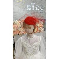 ราคา กิ๊บหมวกเด็ก หน้าร้านอยู่รัชดา KF598 กิ๊บหมวกเด็กสีแดงตาข่ายประดับเพชร (20565026352)