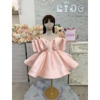 ราคา ชุดราตรีเด็ก ร้านอยู่รัชดา ลองได้ถ่ายรูปจากชุดจริง W19128 สีชมพู แขนตุ๊กตา เปิดไหล่ กระโปรงสั้น ซาตินเรียบหรู (43252744072)