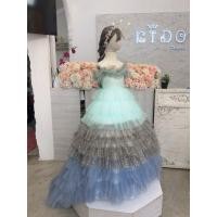 ราคา ชุดราตรีเด็ก หน้าร้านอยู่รัชดา ลองได้ถ่ายรูปจากชุดจริง W18937 สีเขียว กระโปรงยาว ฟูชั้นๆ ไหล่ระบาย เล่นสีอ่อน เข้ม สว (27650656026)