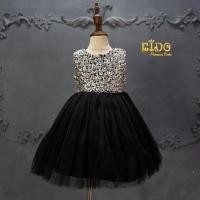 ราคา ชุดเดรสเด็ก หน้าร้านอยู่รัชดา ลองได้ถ่ายรูปเองจากชุดจริง A034สีดำ เสื้อปักด้วยเลื่อมสีเงิน กระโปรงสั้นชีฟู (7635532757)