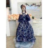 ราคา ชุดราตรีเด็ก หน้าร้านอยู่รัชดา ลองได้ถ่ายรูปจากชุดจริง W18885 สีน้ำเงิน เปิดไหล่ กระโปรงหน้ายาวหลังลาก วิ้งวั้งทั้งตั (24221016407)