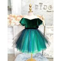 ราคา ชุดราตรีเด็ก หน้าร้านอยู่รัชดา ลองได้ถ่ายรูปจากชุดจริง W18826 สีเขียว แขนระบาย กระโปรงสั้นวุ้งวิ้ง (25302618541)