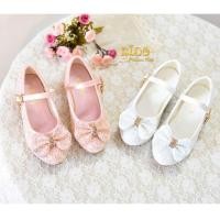 ราคา ssรองเท้าเด็กออกงาน หน้าร้านอยู่รัชดา ลองได้ H094สีขาว สีชมพู ด้านหน้าติดโบว์เพชรระยิบระยับ ห้อยดาวตรงสายรัดรองเท้า เก๋ๆ (21722345657)