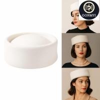 ราคา หมวก vintage fedora ทรงแข็ง พร้อมหมวกเบเรต์หนังสัตว์แท้ และหมวกสไตล์อังกฤษ retro pillbox สำหรับโอกาสพิเศษ (52051166430)