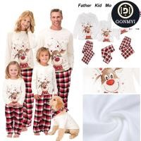 ราคา ชุดนอนครอบครัวจากผ้าฝ้าย ลายกวางคริสต์มาสน่ารัก มาในเซ็ตกับเสื้อกล้ามและกางเกง (56550976285)