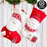 ราคา GONMYI Fireplace Decor ถุงเท้า สีแดงสีขาว Santa Claus Christmas Stocking ตกแต่งบ้านขนาดใหญ่ถักกระเป๋าของขวัญคริสต์มาส (48200108909)
