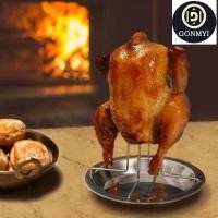 ราคา GONMYI ชั้นวางเครื่องคั่วไก่ จานไก่ย่างมัลติฟังก์ชั่นไม่ติด ชั้นวางคั่วพร้อมถาดเครื่องมือบาร์บีคิวกลางแจ้งแบบพกพา (41975318380)