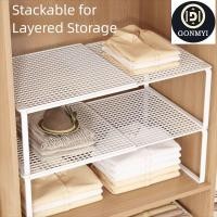 ราคา GONMYI ตู้เสื้อผ้า ชั้นวางตู้เสื้อผ้าแบบยืดหดได้ขยายได้ ชั้นวางจัดเก็บเสื้อผ้าแบบปรับได้โลหะ DIY หอพัก (28043243325)