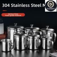 ราคา แก้ว GONMYI 304 สแตนเลสสตีลออกแบบถ้วยน้ํา 350 1250ml พร้อมฝาปิดถ้วยชา Home (50900719955)