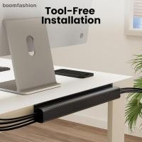 ราคา BOOM Channel Desk Cable Organizer Cable Management Accessories White Cable Protecter No Punching Under Desk Management Tray TH (57200697292)