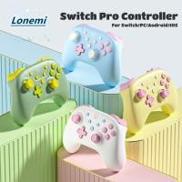 ราคา LONEMI PC Gaming Controller Anti Slip Turbo Function Bluetooth Controller Rococo สีจอยสติ๊กเกมแพดไร้สายสําหรับสวิทช์ PC Steam iOS Android (25997575686)