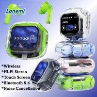 ราคา หูฟังไร้สาย LONEMI หูฟังหน้าจอสัมผัสไฮไฟสเตอริโอ BT 5 4 ชุดหูฟังบลูทูธลดเสียงรบกวน ANC สีเต็มรูปแบบโปร่งใส (44074583581)