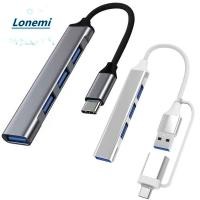 ราคา LONEMI Type C Splitter แล็ปท็อปพีซี 4 IN 1 USB C HUB อลูมิเนียมอัลลอยด์ความเร็วสูง USB 3 0 Docking Station เมาส์ (54300252725)