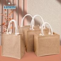 ราคา LONEMI กระเป๋า tote มือสอง สำหรับผู้หญิง จากผ้าลินินและจูต พกพาได้ง่าย เหมาะสำหรับใช้ในชีวิตประจำวัน ไปชายหาด หรือสร้างสไตล์วินเทจ (47901180410)