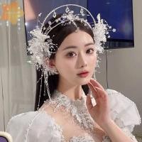 ราคา IMLON คริสตัลมงกุฎ Shining Luxury คริสตัลผม Hoop แฟชั่นดอกไม้ Fringed ประณีตหัวโซ่เครื่องประดับจัดงานแต่งงาน (57450176489)