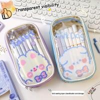ราคา ดินสอ IMLON ความจุขนาดใหญ่ Transprant ปากกากระเป๋า Kawaii PVC กันน้ําซิปนักเรียนเครื่องเขียนเครื่องเขียนเครื่องเขียน (52450488517)