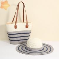 ราคา Imlon Tote Bag กระเป๋าสะพายทอลายทางฟาง แฟชั่นความจุขนาดใหญ่ซิปหมวกสานสี่เหลี่ยมวันหยุด (29881407121)