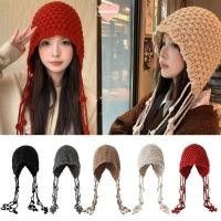 ราคา หมวกป้องกันหู WETTO แบบถักแฮนด์เมด พู่ไหมพรม สไตล์หวานกันลมและอบอุ่น (57801040317)