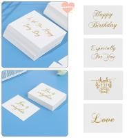 ราคา WETTO 50 ชิ้นการ์ดอวยพรสีขาว 6x8 ซม ของขวัญตกแต่งงานแต่งงานปั๊มทอง (56400862828)