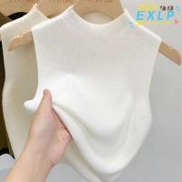 ราคา เสื้อครอปติดตัวสำหรับผู้หญิง สไตล์ครึ่งคอเต่า ไม่มีแขน เพื่อเน้นสรีระและดีไซน์ทันสมัย (49401211487)