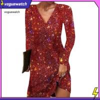 ราคา Vogue ชุดเดรส mini A line ส่องแสงและแวววาว คอเว เนค ลายระยิบระยับ เหมาะสำหรับงานปาร์ตี้ (43167881091)