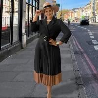 ราคา ชุดเดรสแขนยาวสไตล์ย้อนยุค ออกแบบ swing มีความหลวมสวมใส่ง่าย เหมาะสมกับการใช้งานในออฟฟิศ (42922328627)