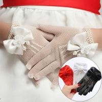 ราคา ถุงมือตาข่ายลายลูกไม้ สำหรับงาน party และชุดแต่งงาน เด็กๆ พร้อมโบว์ สไตล์เจ้าหญิง (57901083230)