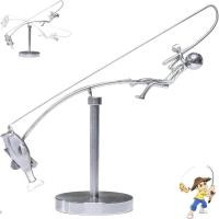 ราคา MERRYIN The Fisherman Balancing Sculpture ของขวัญโลหะ Kinetic Fishing Sculpture Creative Desk Ornament Handmade Kinetic Balance Art รูปปั้นสําหรับคนรัก (26393285170)