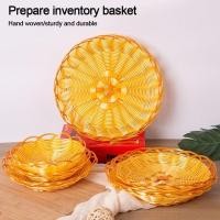 ราคา จานใส่อาหาร ร่าเริง ตะกร้าหวายเลียนแบบพลาสติกสานตะกร้าขนมปังกลมอาหารเช้าเค้กขนมขบเคี้ยว (46251068584)