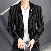 ราคา เสื้อ Blazers แฟชั่นใหม่สไตล์อังกฤษสำหรับผู้ชาย ธุรกิจSlim Fit แขนยาว พร้อมเข็มขัดเดียว (57150678120)