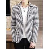 ราคา มีจําหน่ายHigh Quality Male Blazer Fashion Single Breasted Plaid Mens Clothing Houndstooth Business Casual Mens Suit Jacket Plus Size (57150678159)
