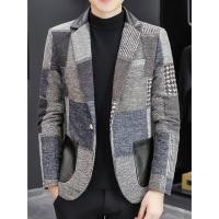 ราคา เสื้อสูทผู้ชายแบบ slim fit สำหรับฤดูใบไม้ผลิ ทำจากผ้าขนสัตว์ ขนาด 3XL เหมาะสำหรับการสวมใส่ในธุรกิจและการลำลอง (54300688024)