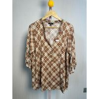 ราคา เสื้อแฟชั่น แขนสามส่วน ผ้าโพลี สีน้ำตาลลายตาราง ขนาด 44 28 อ096 ดูภาพให้ชัดเจนก่อนสั่งซื้อ (27437184453)